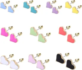10 Pairs Hypoallergenic Sutd Earrings for Women and Teen Girls with Stainless Steel Post - Assorted Sytle and Vivid Color Earrings Set