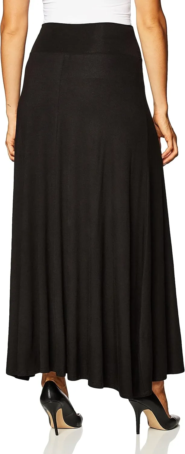 AGB Women's Soft Knit Maxi Skirt (Petite, Standard and Plus Sizes)