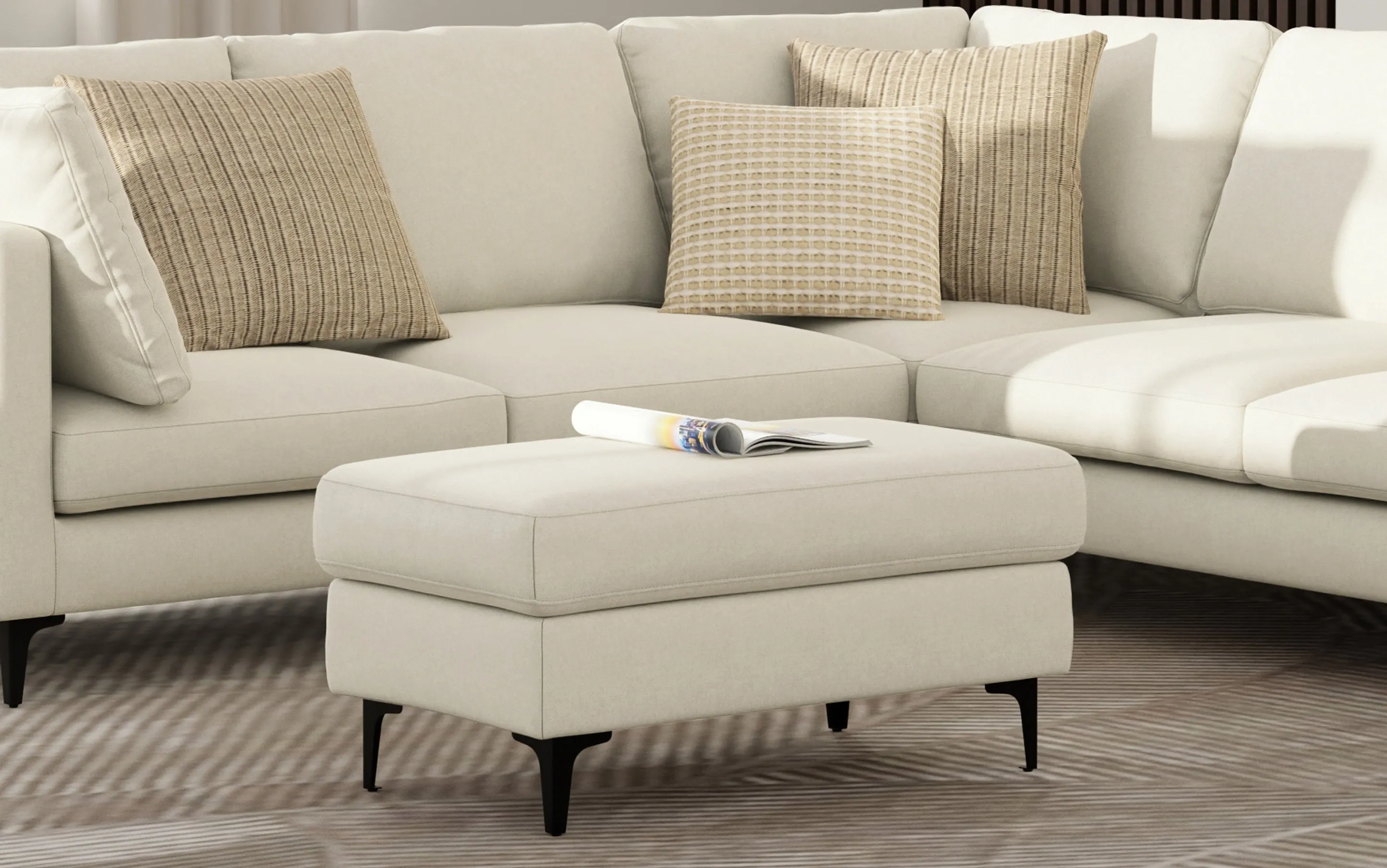 Ava Mid Century Ottoman