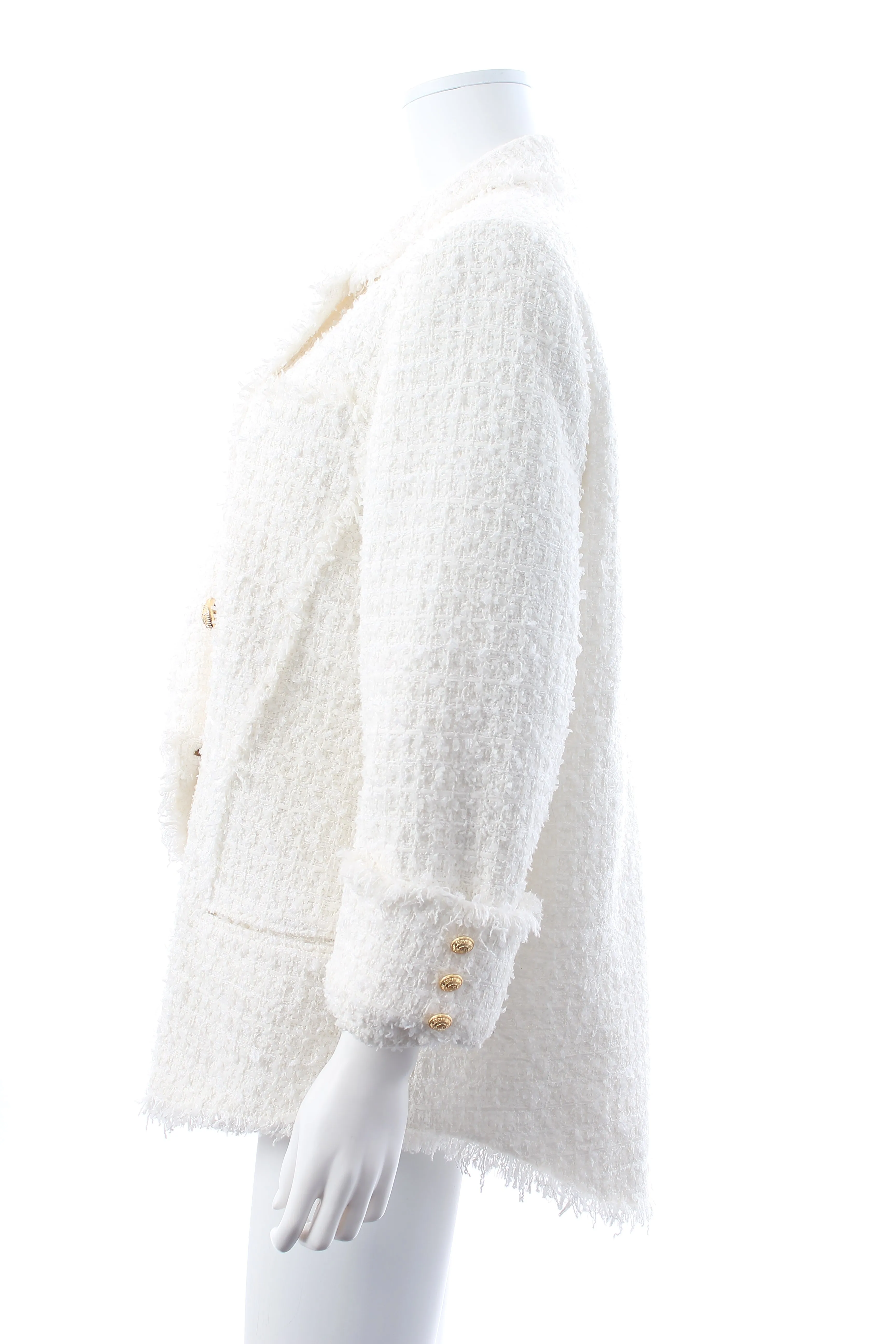 Balmain Bouclé Tweed Double Breasted Blazer