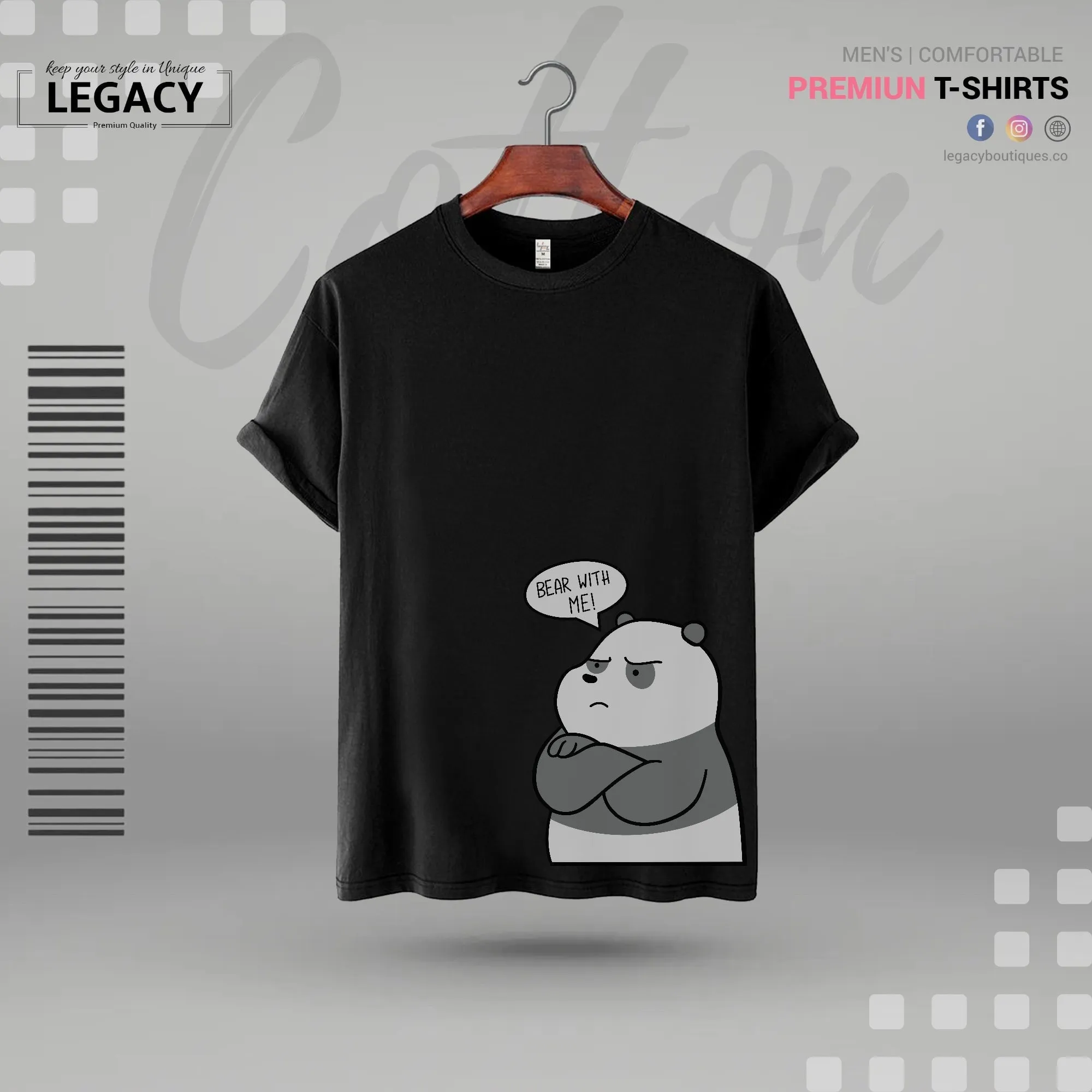 Bear with me printed Mens T-Shirt
