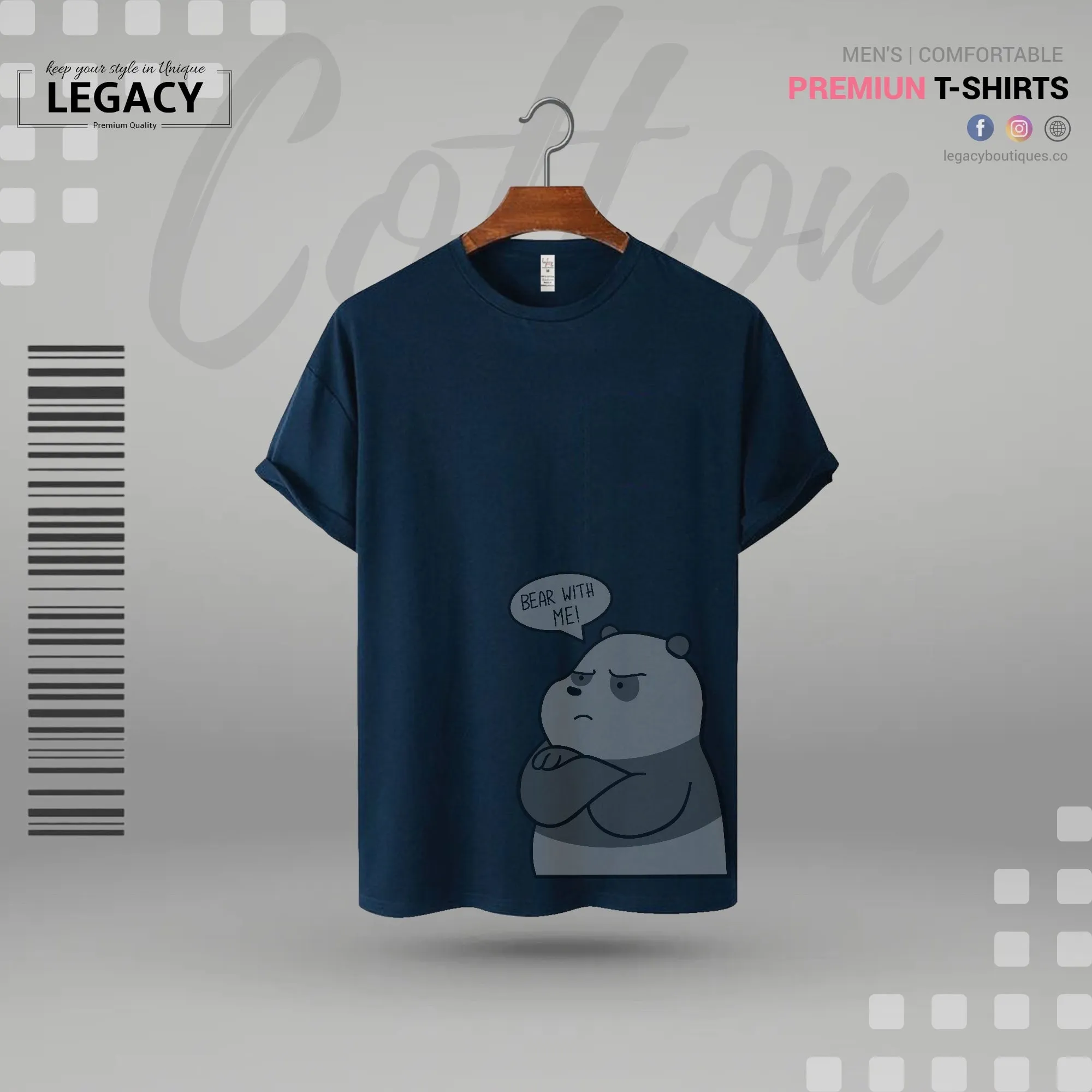 Bear with me printed Mens T-Shirt