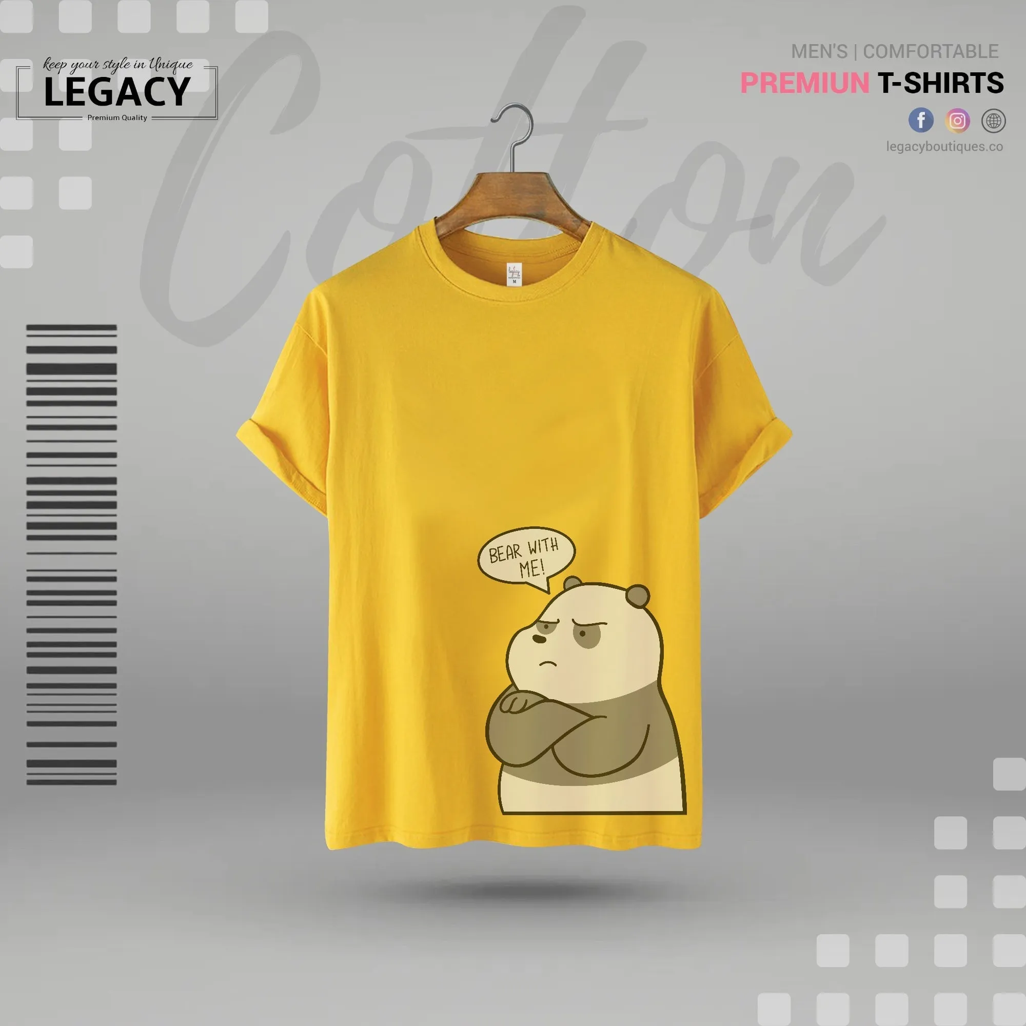 Bear with me printed Mens T-Shirt