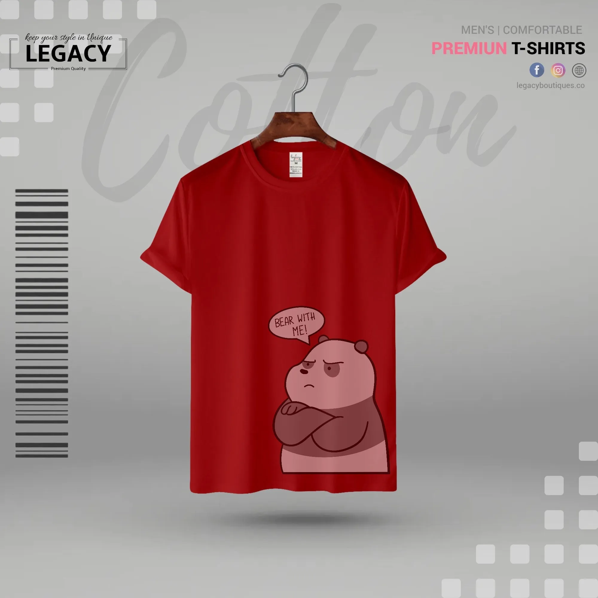 Bear with me printed Mens T-Shirt
