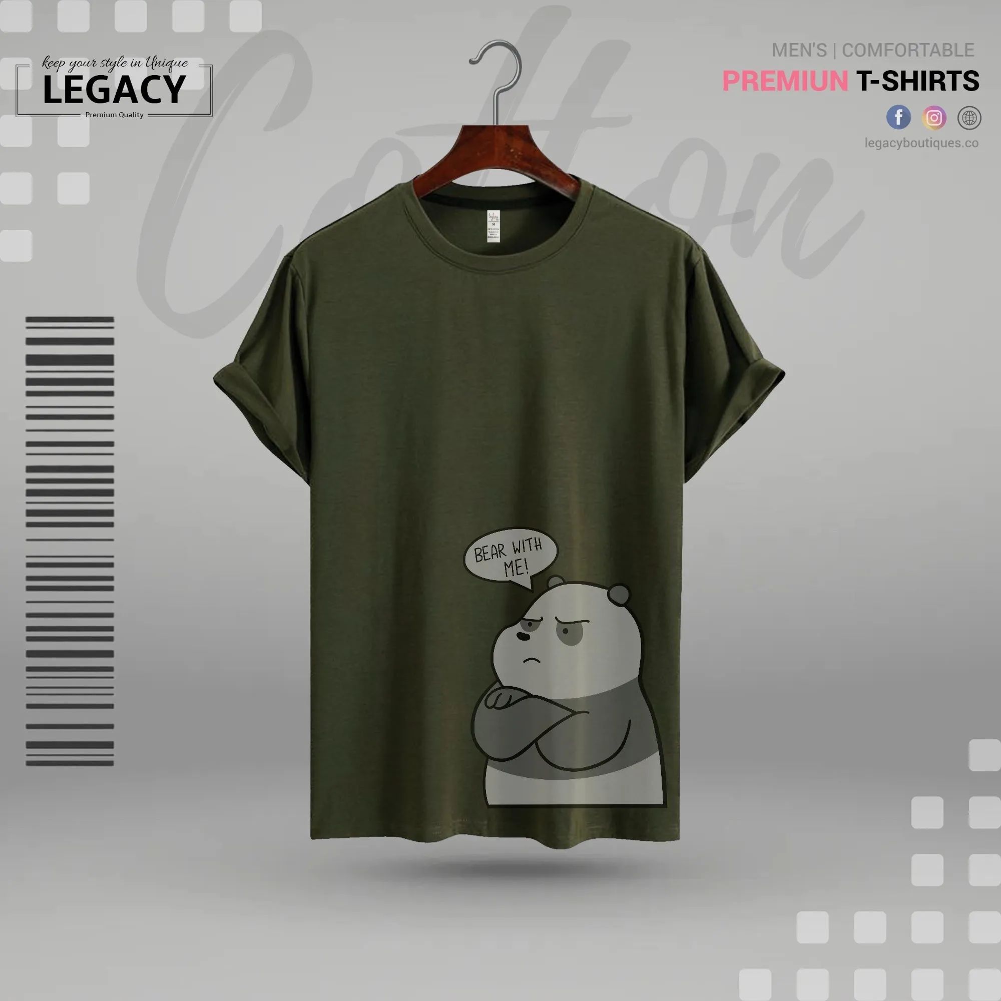 Bear with me printed Mens T-Shirt