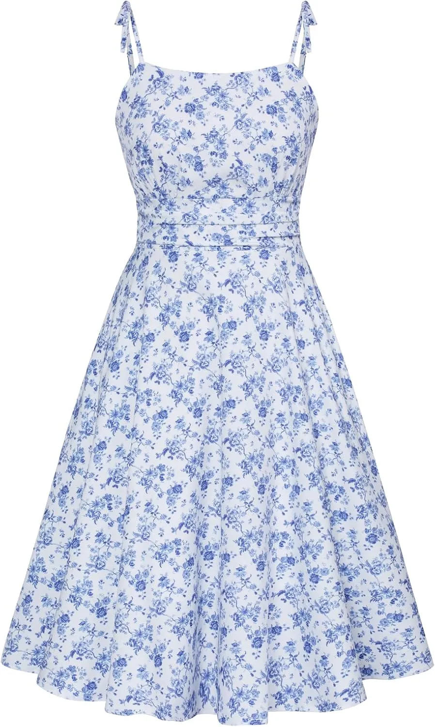 Belle Poque 2025 Summer Dresses for Women Spaghetti Strap Midi Sun Dress Cute Casual Dress with Pockets