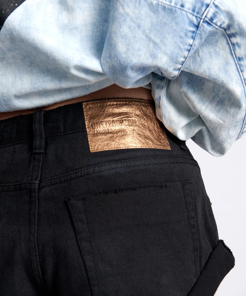 Black Oak Bandits Low Waist Denim Shorts - ONE TEASPOON