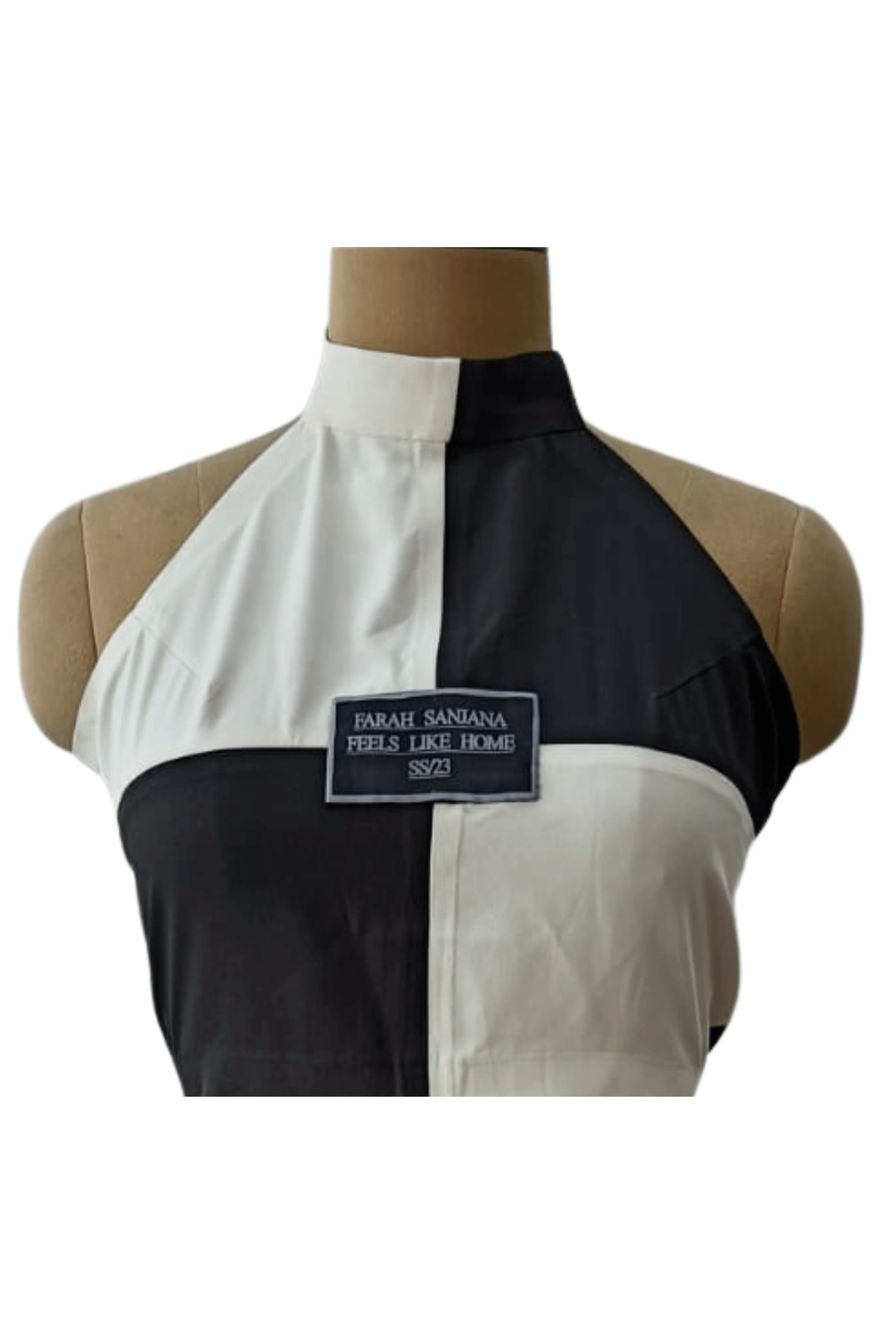 Black White Halter Top