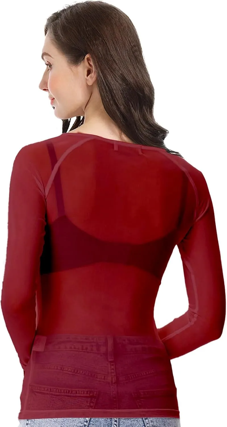 Buauty Sheer Tops for Women,Mesh Fishnet Tops Plus Size,Stylish and Sensational Mesh Blouses for Fashion-Forward Ladies