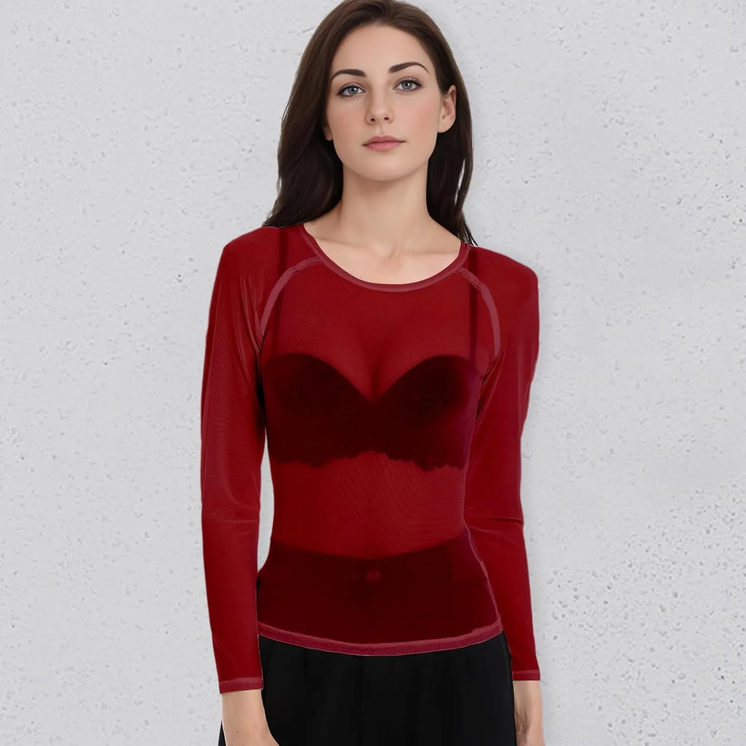 Buauty Sheer Tops for Women,Mesh Fishnet Tops Plus Size,Stylish and Sensational Mesh Blouses for Fashion-Forward Ladies