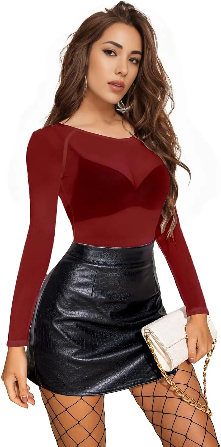 Buauty Sheer Tops for Women,Mesh Fishnet Tops Plus Size,Stylish and Sensational Mesh Blouses for Fashion-Forward Ladies