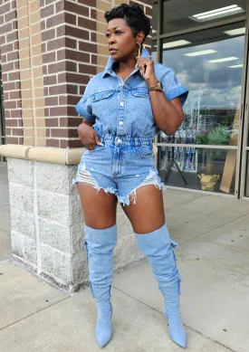Cardi Denim Jumpsuit