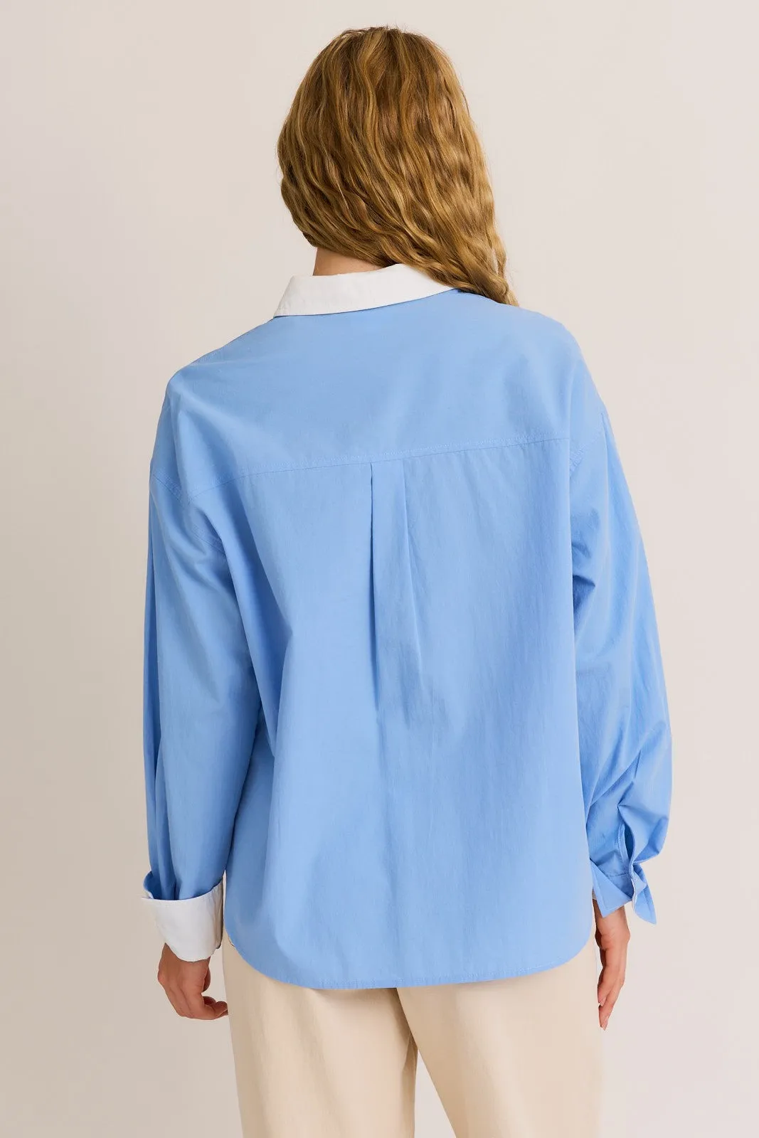 Contrast Detail Oversize Shirt