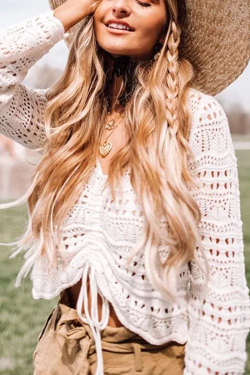 Crochet Drawstring Cover Top