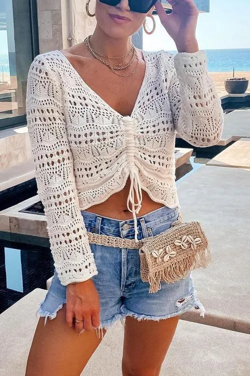 Crochet Drawstring Cover Top