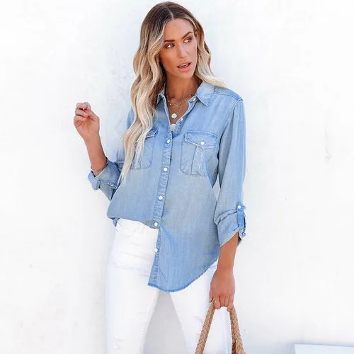 Daria Denim Style Button Down Shirt