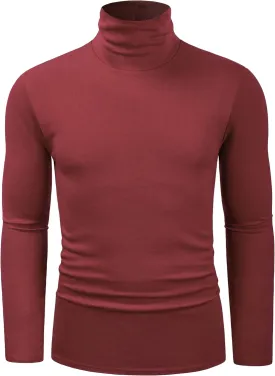 Derminpro Men's Slim Fit Soft Turtleneck Long Sleeve Pullover Lightweight T-Shirt