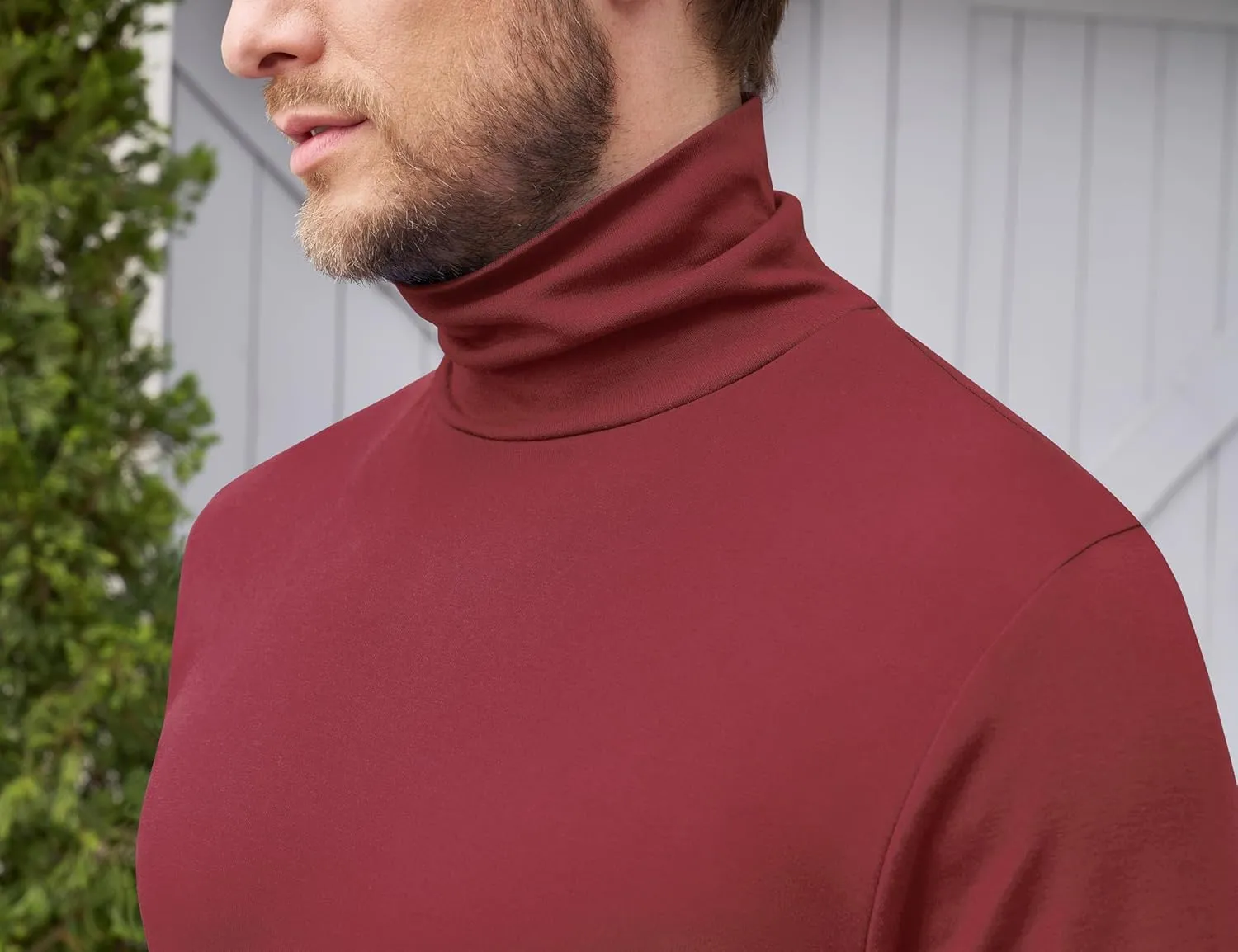 Derminpro Men's Slim Fit Soft Turtleneck Long Sleeve Pullover Lightweight T-Shirt