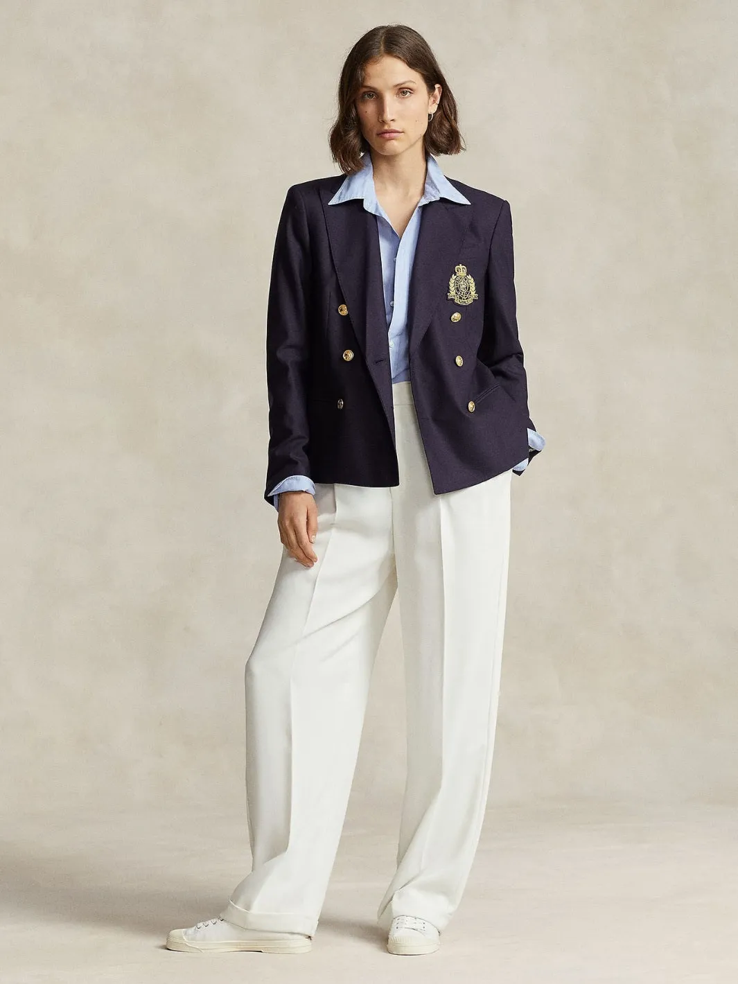 DOUBLE-BRESTED CREST BLAZER Blå