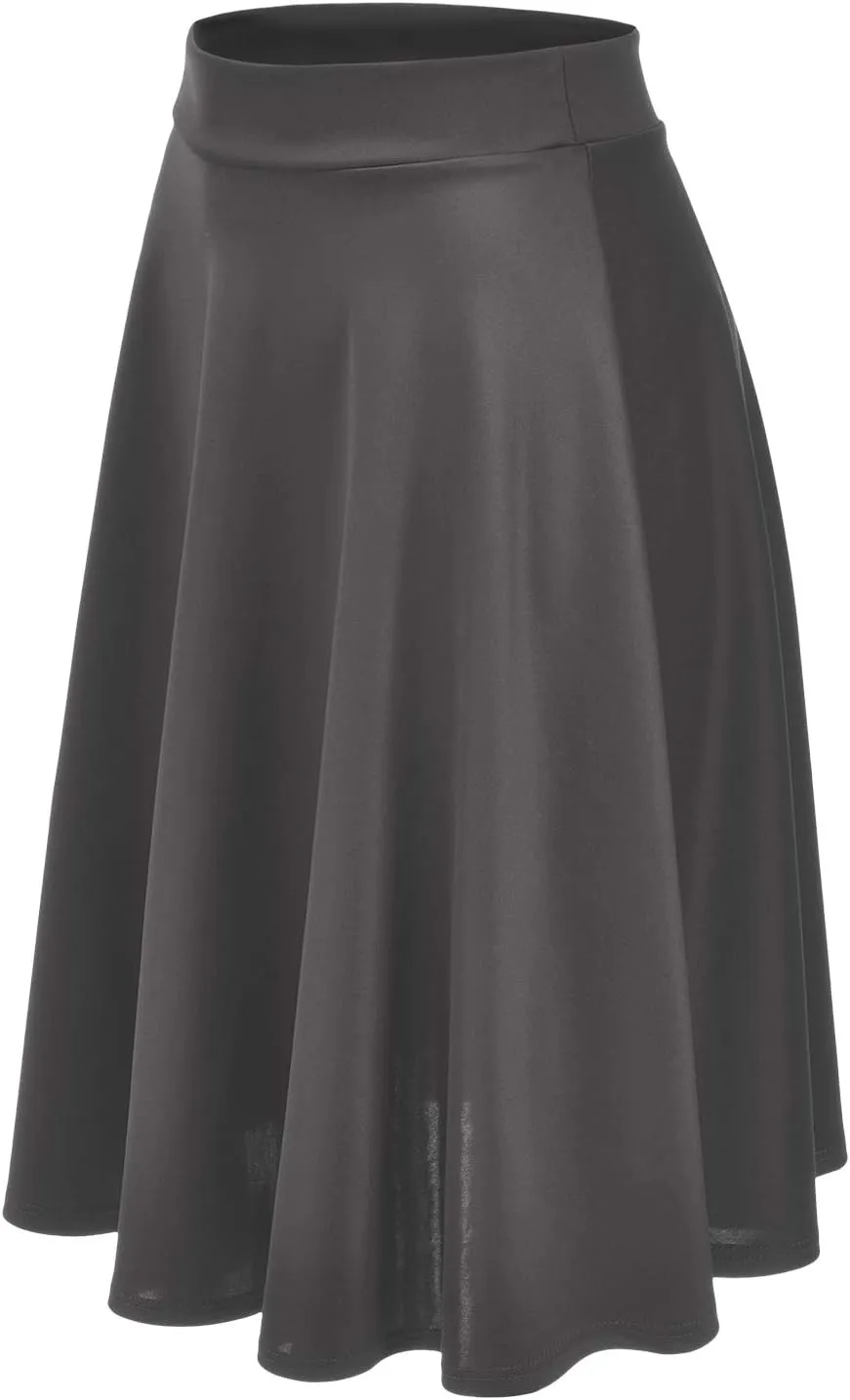 EIMIN Women's Basic Versatile Stretchy Flared Casual Midi Skater Skirt (S-3XL)
