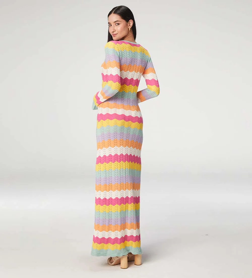 Ella Multicolor Knitted Maxi Dress