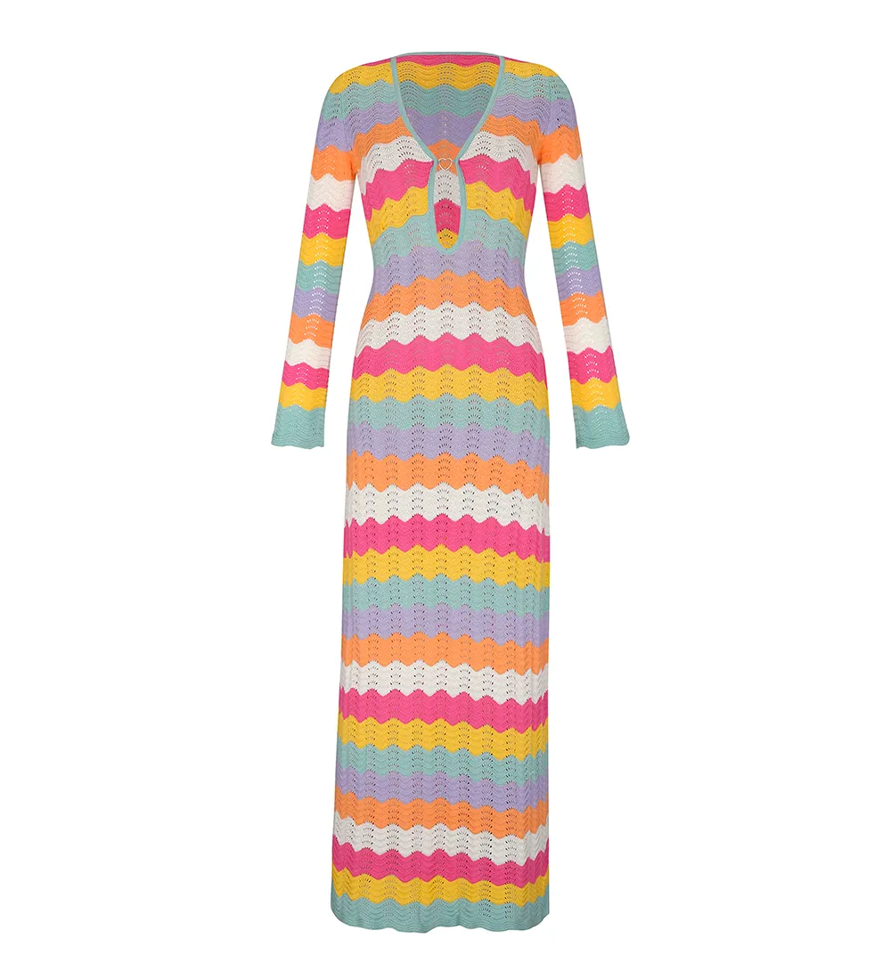 Ella Multicolor Knitted Maxi Dress