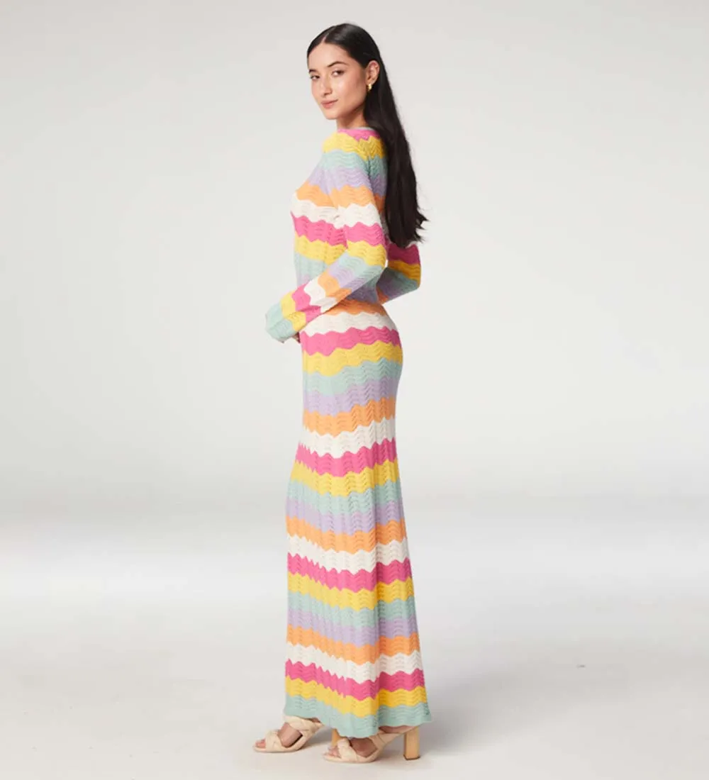 Ella Multicolor Knitted Maxi Dress