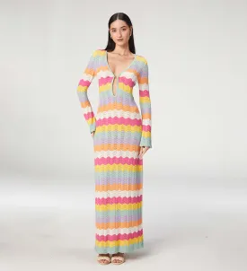 Ella Multicolor Knitted Maxi Dress