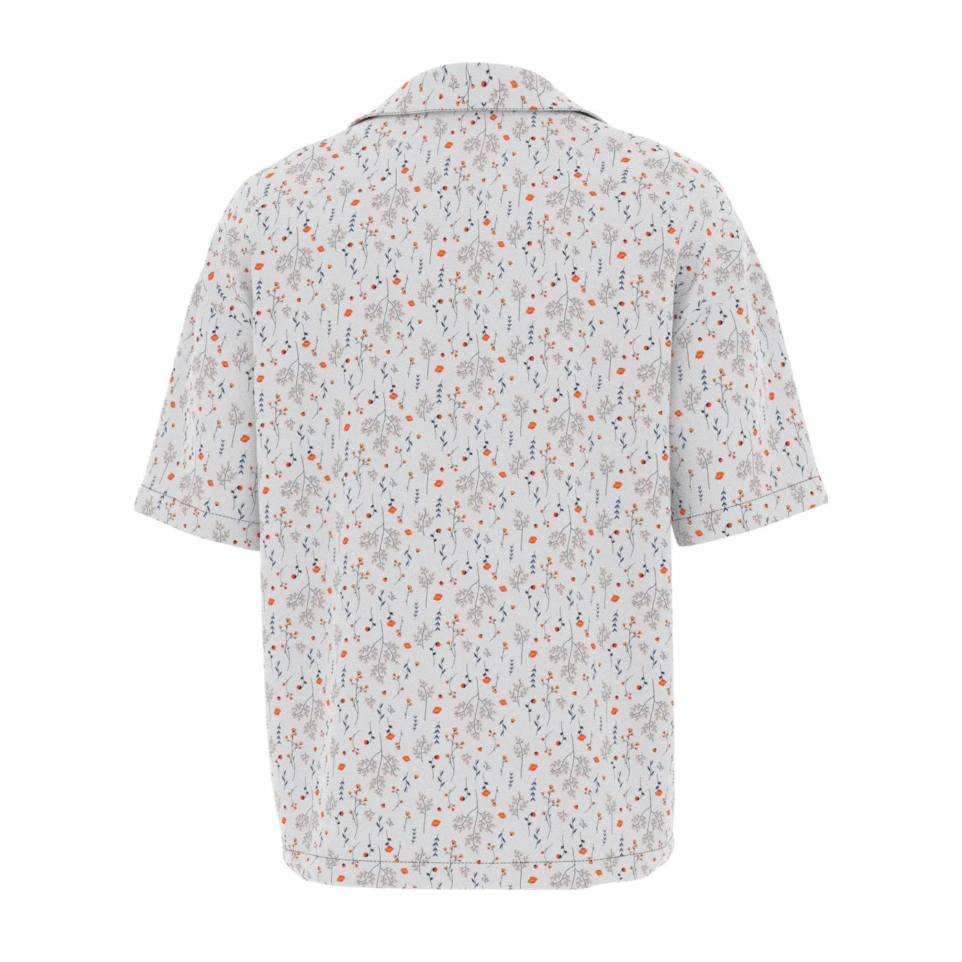 Flourish Pattern Oversized Button Shirt