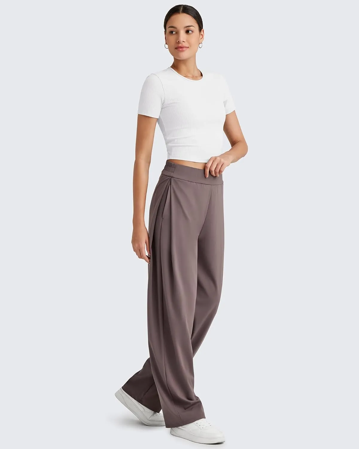 G4Free ShiftReady Wide Leg Dress Pants Women with Pockets High Waisted Trousers Pant Business Casual Petite/Regular/Tall