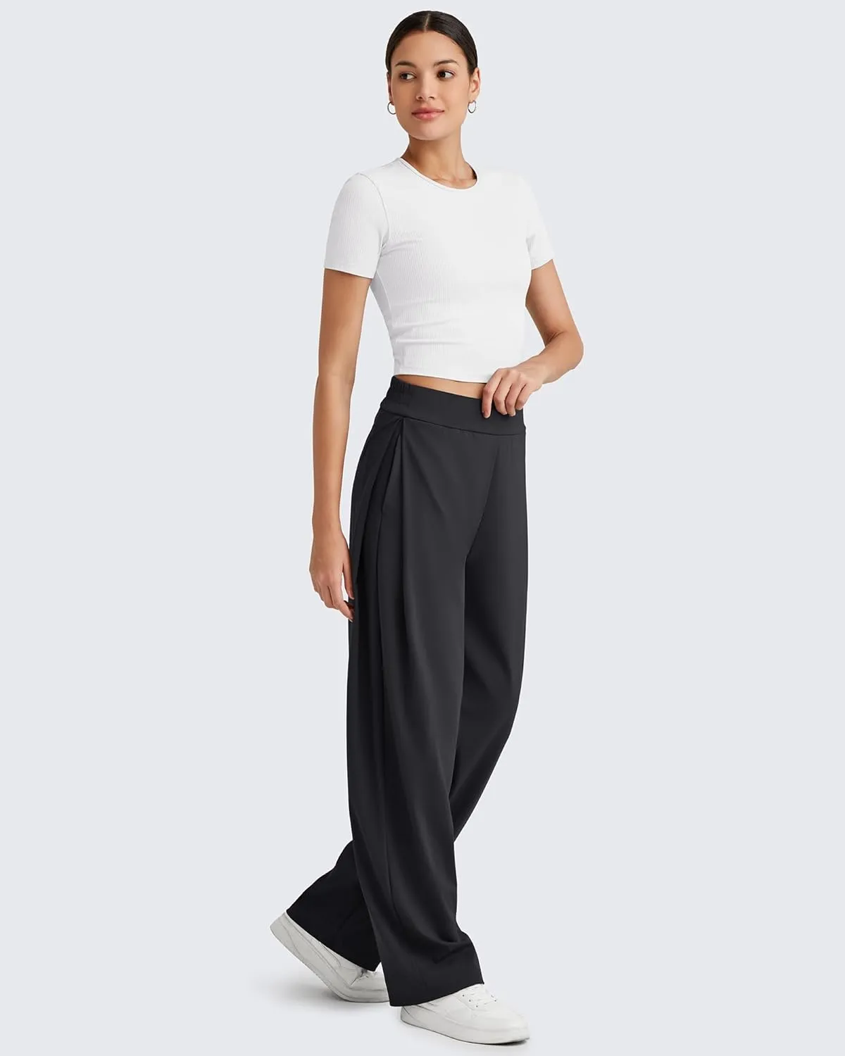 G4Free ShiftReady Wide Leg Dress Pants Women with Pockets High Waisted Trousers Pant Business Casual Petite/Regular/Tall