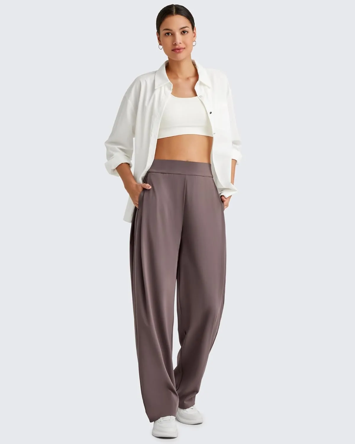 G4Free ShiftReady Wide Leg Dress Pants Women with Pockets High Waisted Trousers Pant Business Casual Petite/Regular/Tall