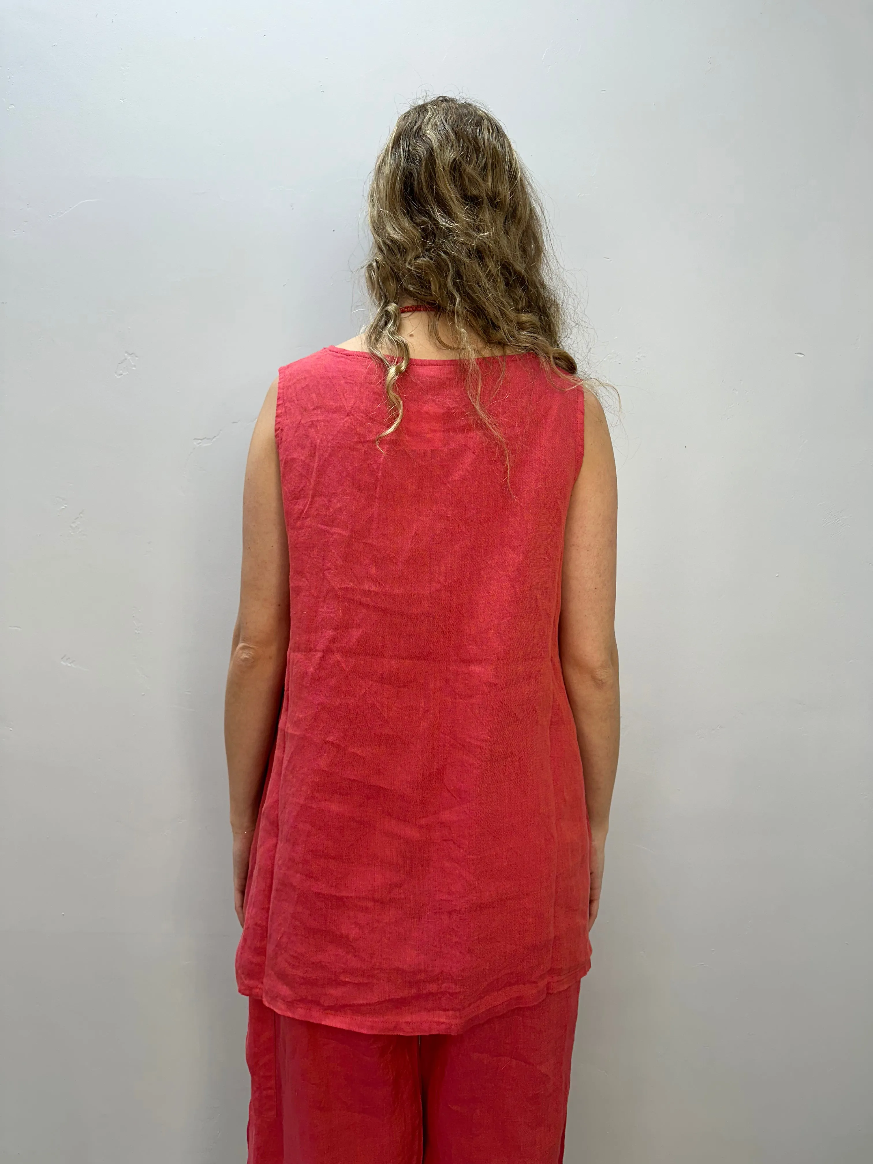 Genoa Pira Linen Sleeveless Tank