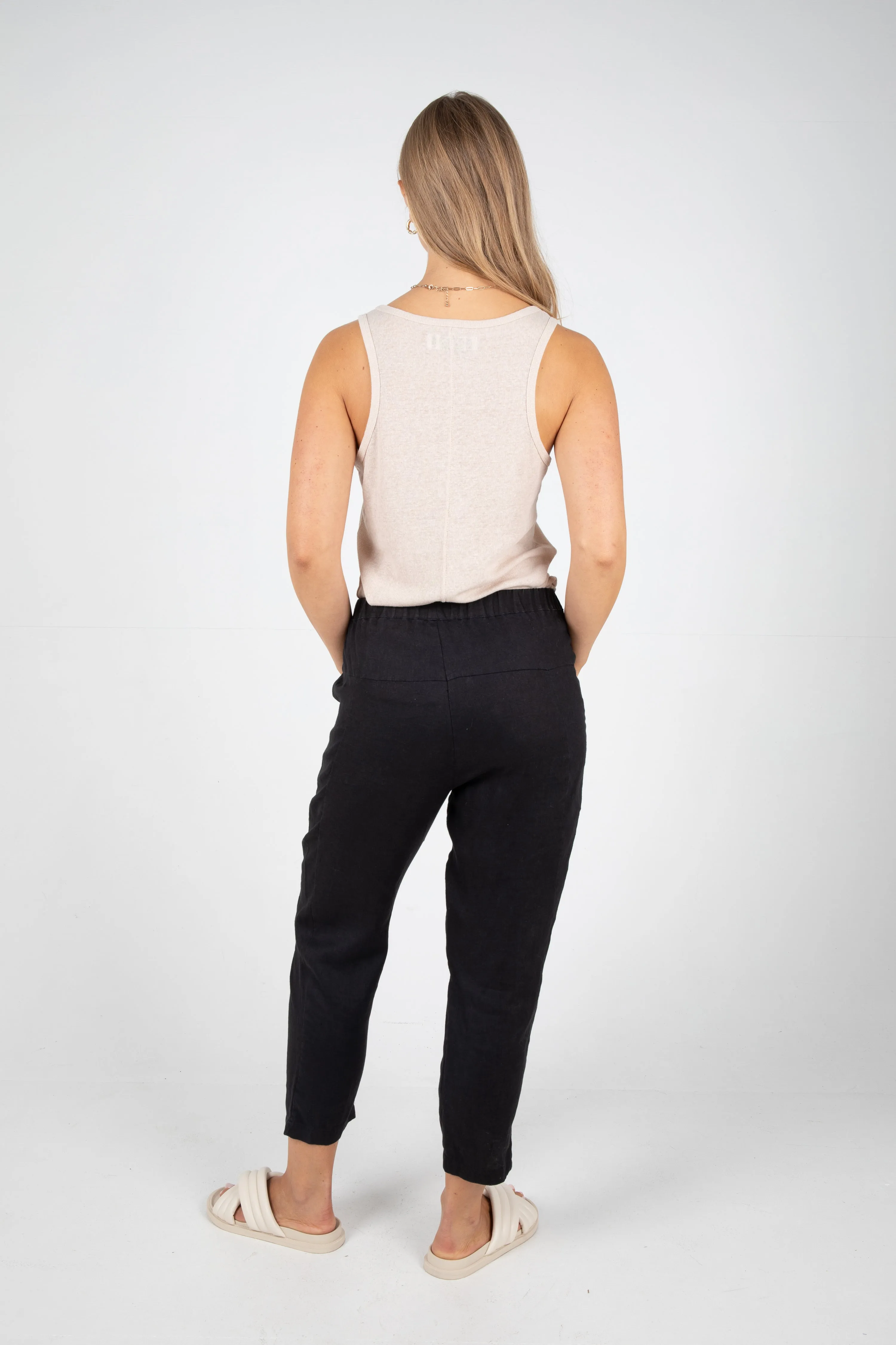 HARLOW LINEN SINGLET - OATMEAL