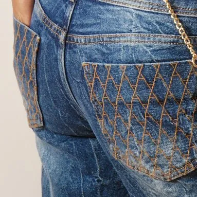 Indigo Wide Leg Denim Trousers