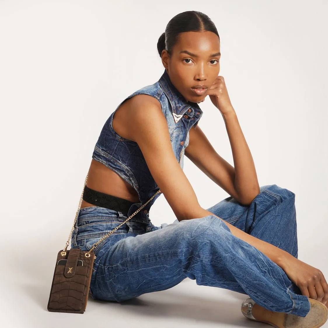 Indigo Wide Leg Denim Trousers