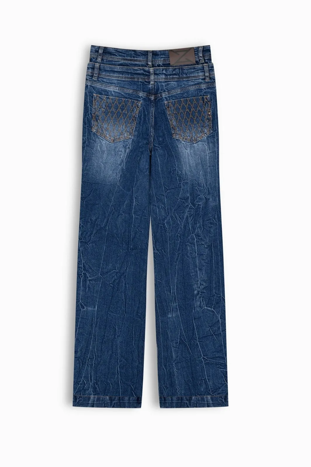 Indigo Wide Leg Denim Trousers