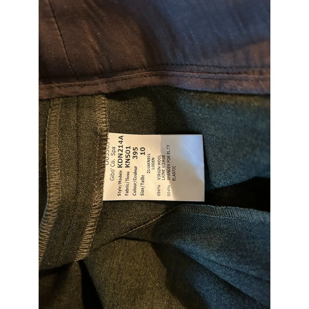 Kors Olive Virgin Wool Wide Leg Trousers