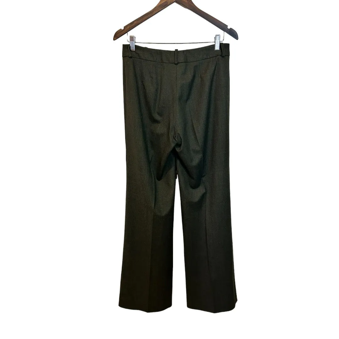 Kors Olive Virgin Wool Wide Leg Trousers