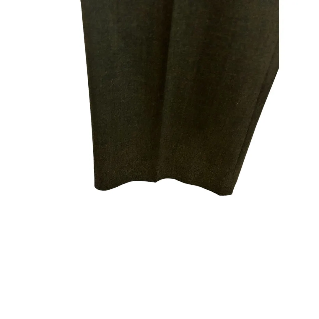 Kors Olive Virgin Wool Wide Leg Trousers