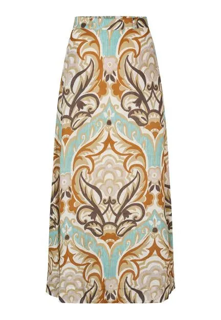 Larissa Duncan Spice Print Linen Skirt