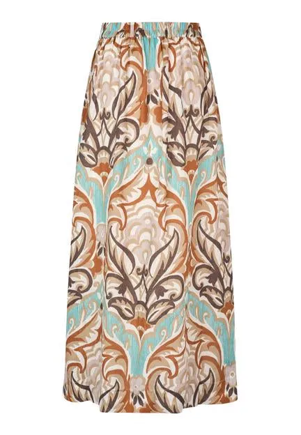 Larissa Duncan Spice Print Linen Skirt