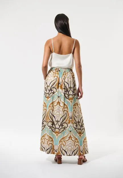 Larissa Duncan Spice Print Linen Skirt