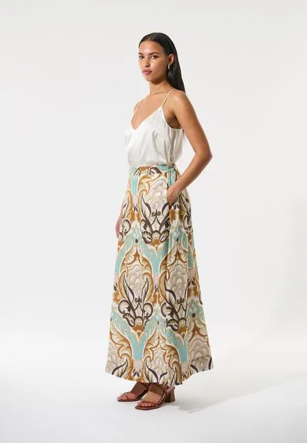 Larissa Duncan Spice Print Linen Skirt