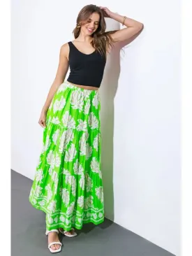 Maleah Woven Maxi Skirt • Green