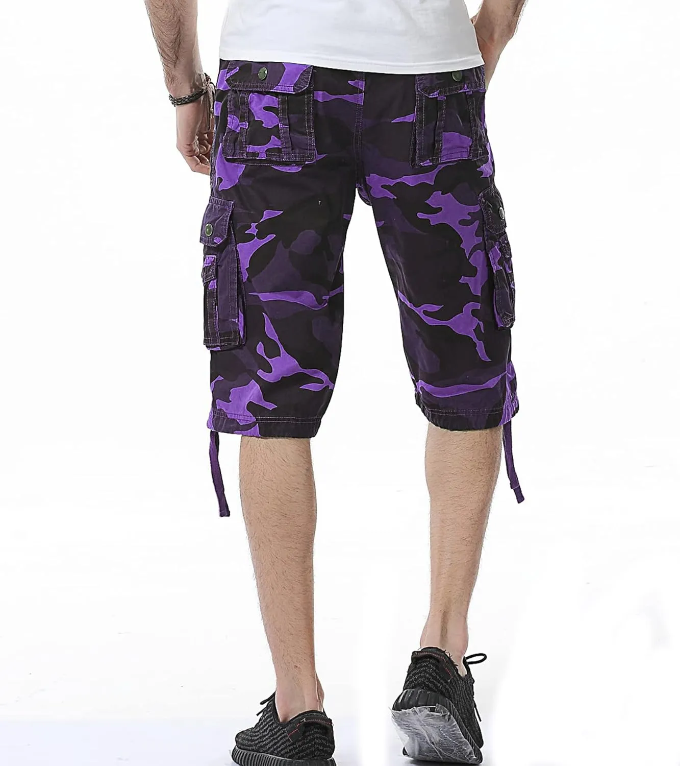 Men's Camo Cargo Shorts Relaxed Fit Multi-Pocket Outdoor Camouflage Cargo Shorts Cotton