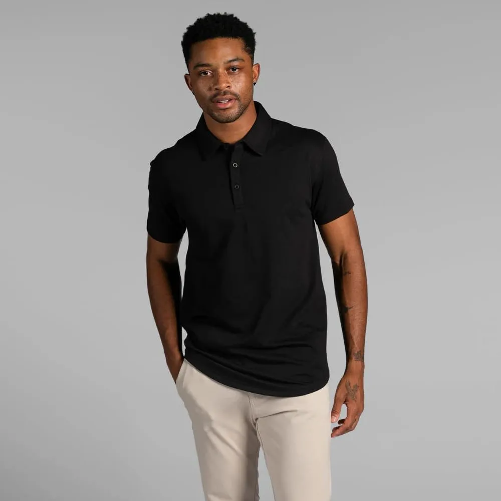 Men's Drop-Cut Polo  Collared Casual Shirt for Men  Soft Polyester, Cotton, and Spandex Blend  Wrinkle Resistant