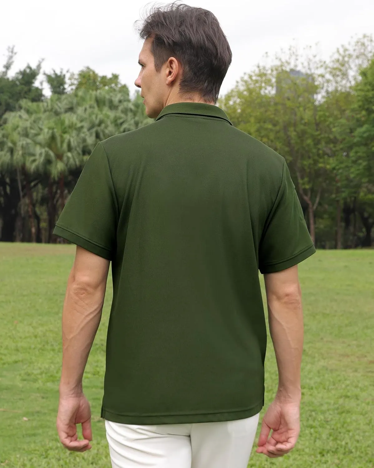 Men's Polo Shirt Short Sleeve Tactical Shirt, Golf Shirts, Absorbent and Quick Drying Polo Sports Neck Shirt Tennis