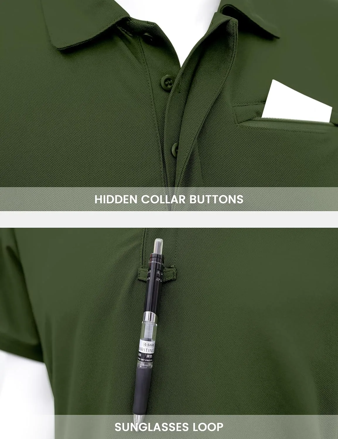 Men's Polo Shirt Short Sleeve Tactical Shirt, Golf Shirts, Absorbent and Quick Drying Polo Sports Neck Shirt Tennis