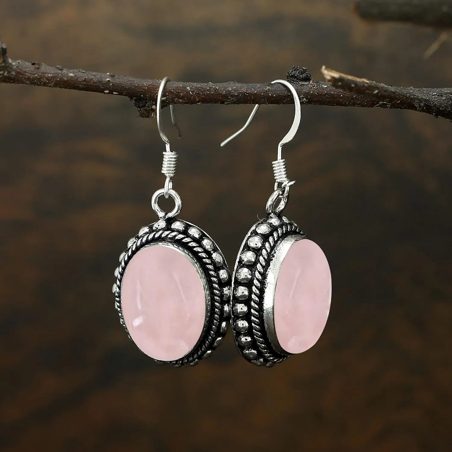 Natural/Synthetic/Simulated Gemstone Oval Shape Dangle Earrings for Women  925 Silver Plated Handmade Earrings  Lightweight & Comfortable Statement Birthstone Jewelry  Gift for Wedding Anniversary